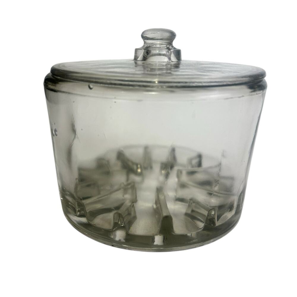 Vintage MAYTAG Dairy Farms, Iowa, Sanitary Cheese Preserver Glass Jar with Lid